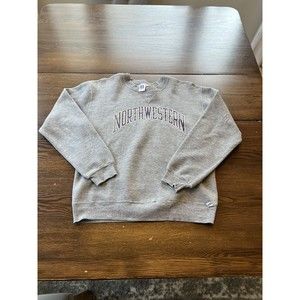 Vintage Northwestern Russell Athletic Sweatshirt Size Medium Gray In Color
